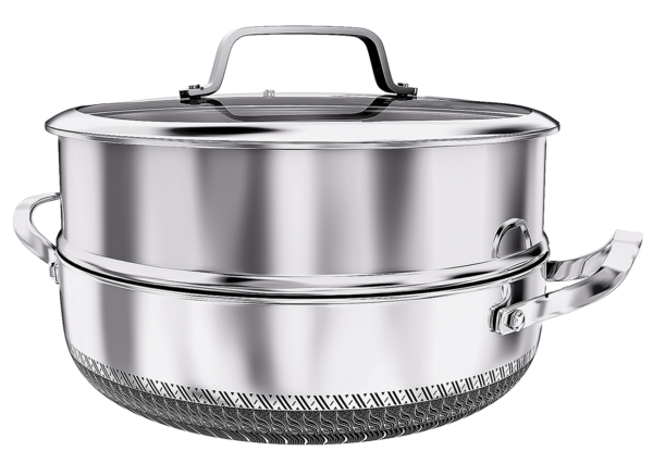 Stainless Steel Casserole with Steamer 30cm - Image 13