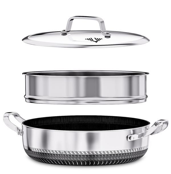 Stainless Steel Casserole with Steamer 30cm - Image 14