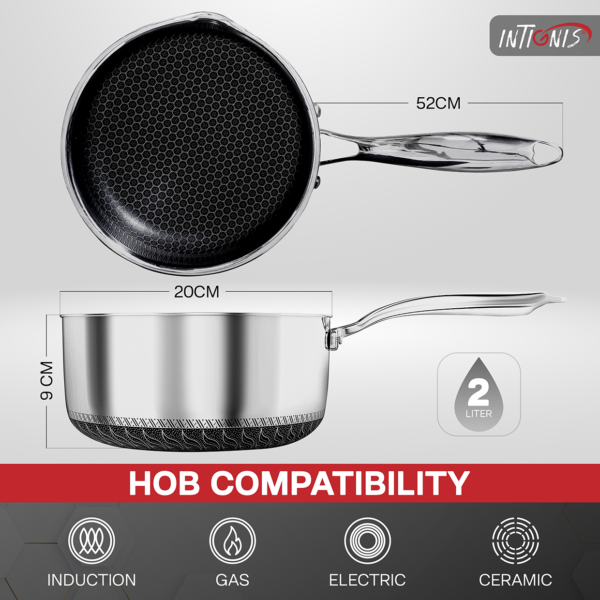 Stainless Steel Saucepan 20cm - Image 3
