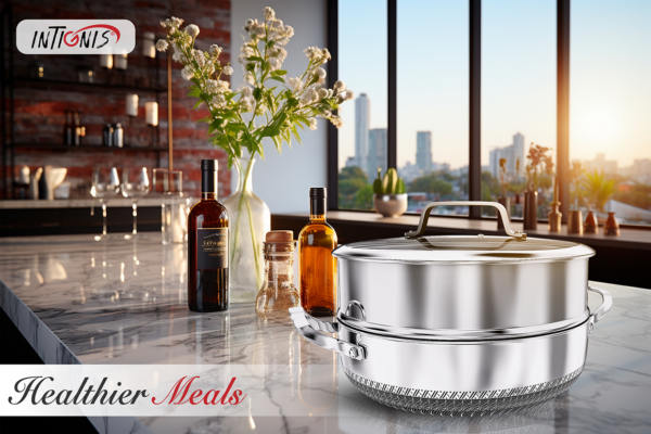 Stainless Steel Casserole with Steamer 30cm - Image 5