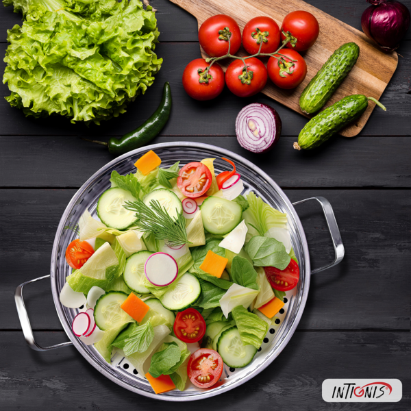 Stainless Steel Casserole with Steamer 30cm - Image 8