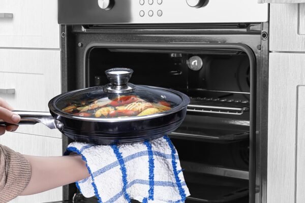 Frying Pan with lid – 24cm – Ceramic Non Stick Chemical Free Coating - Image 3