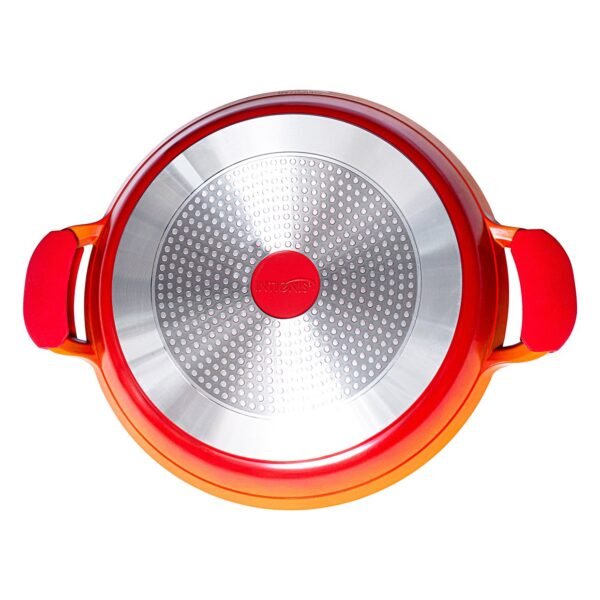 Professional Paella Pan with lid 36cm – Orange - Image 5