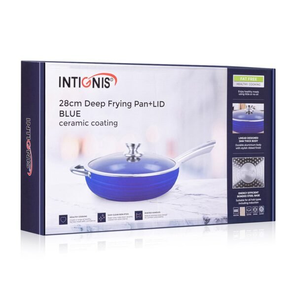 Frying Pan with lid Set Deep – 28 & 24 cm – Ceramic Non Stick Chemical Free Coating - Image 2