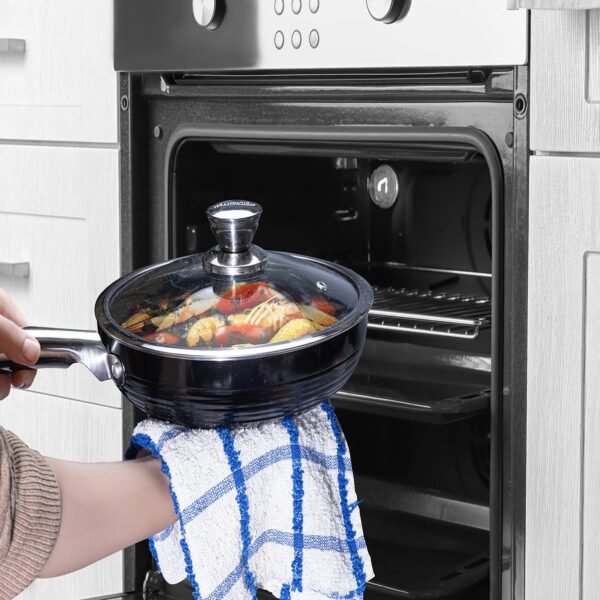 Frying Pan with lid Set Deep – 28 & 24 cm – Ceramic Non Stick Chemical Free Coating - Image 12