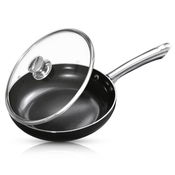 Frying Pan with lid Set Deep – 28 & 24 cm – Ceramic Non Stick Chemical Free Coating - Image 11