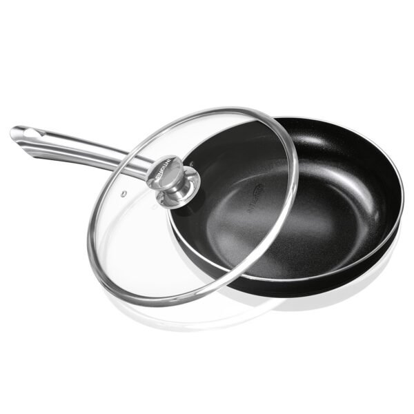 Frying Pan with lid Set Deep – 28 & 24 cm – Ceramic Non Stick Chemical Free Coating - Image 10