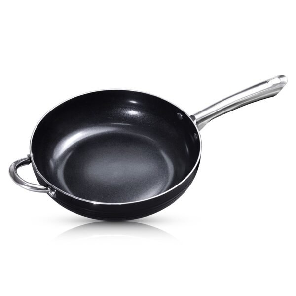 Frying Pan with lid Set Deep – 28 & 24 cm – Ceramic Non Stick Chemical Free Coating - Image 7