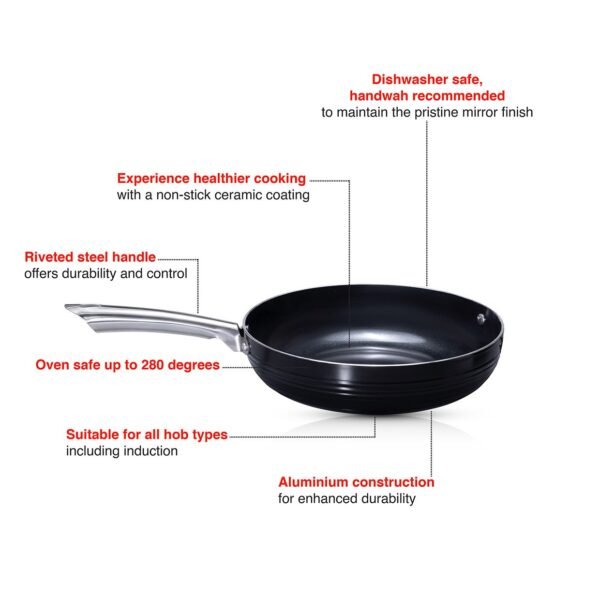 Linear Ceramic Frying Pan 24cm - Image 3