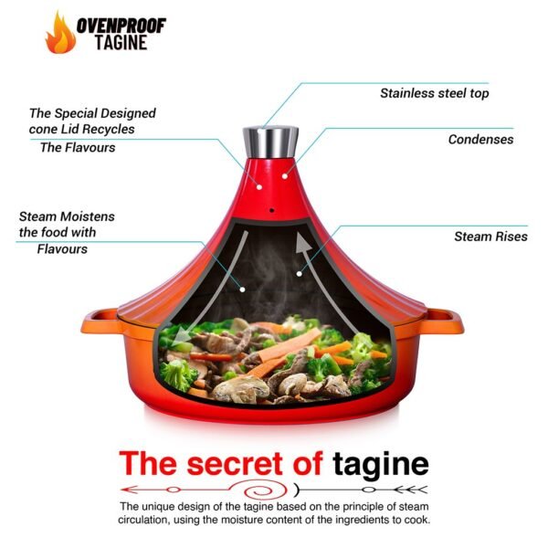 Moroccan Tagine Pot OvenProof Induction 28cm - Image 3