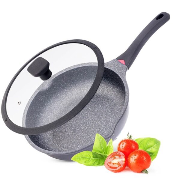 Frying Pan with lid 28cm, Smart Indicator – Anti Scratch – Chemical Free German Technology