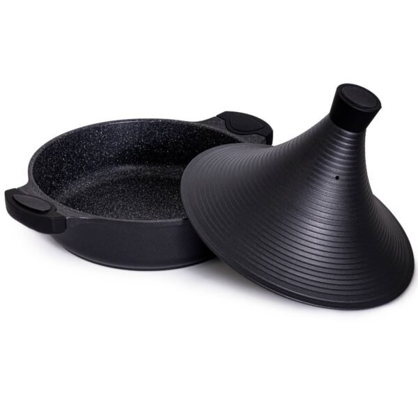 Moroccan Traditional Tagine Cast Aluminium 28cm BLACK - Image 4